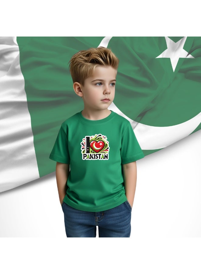Pakistan Independence Day Kids Boys T-Shirt – Short Sleeve RoundNeck Cotton Tshirt-Ideal for Independence Day Celebrations,School Events - Image 3